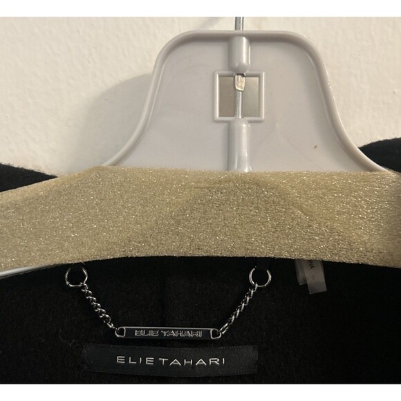 Elie Tahari Wrap Coat Women’s Small Black 60% Wool Blend Belted Shawl Collar - Picture 3 of 5